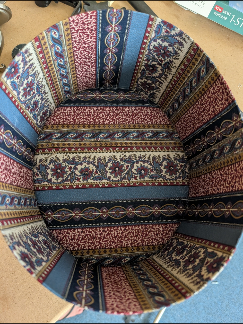 Patterned Round Storage Box - Blue - Picture 3 of 5